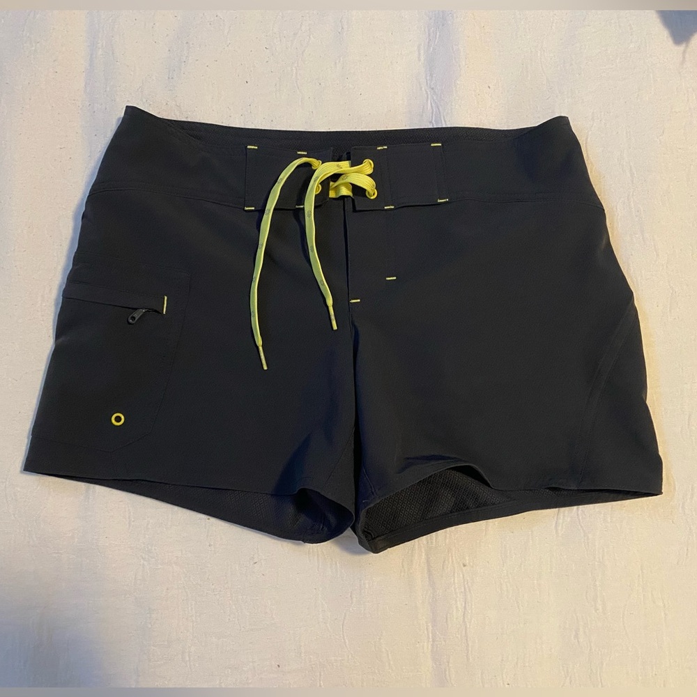 Athleta Black Shorts with Yellow Drawstring